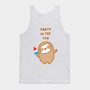 Party in the USA Fourth of July Popsicle Sloth Tank Top